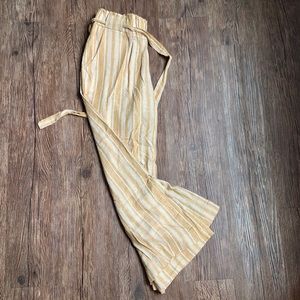 Striped Yellow Flowy Pants